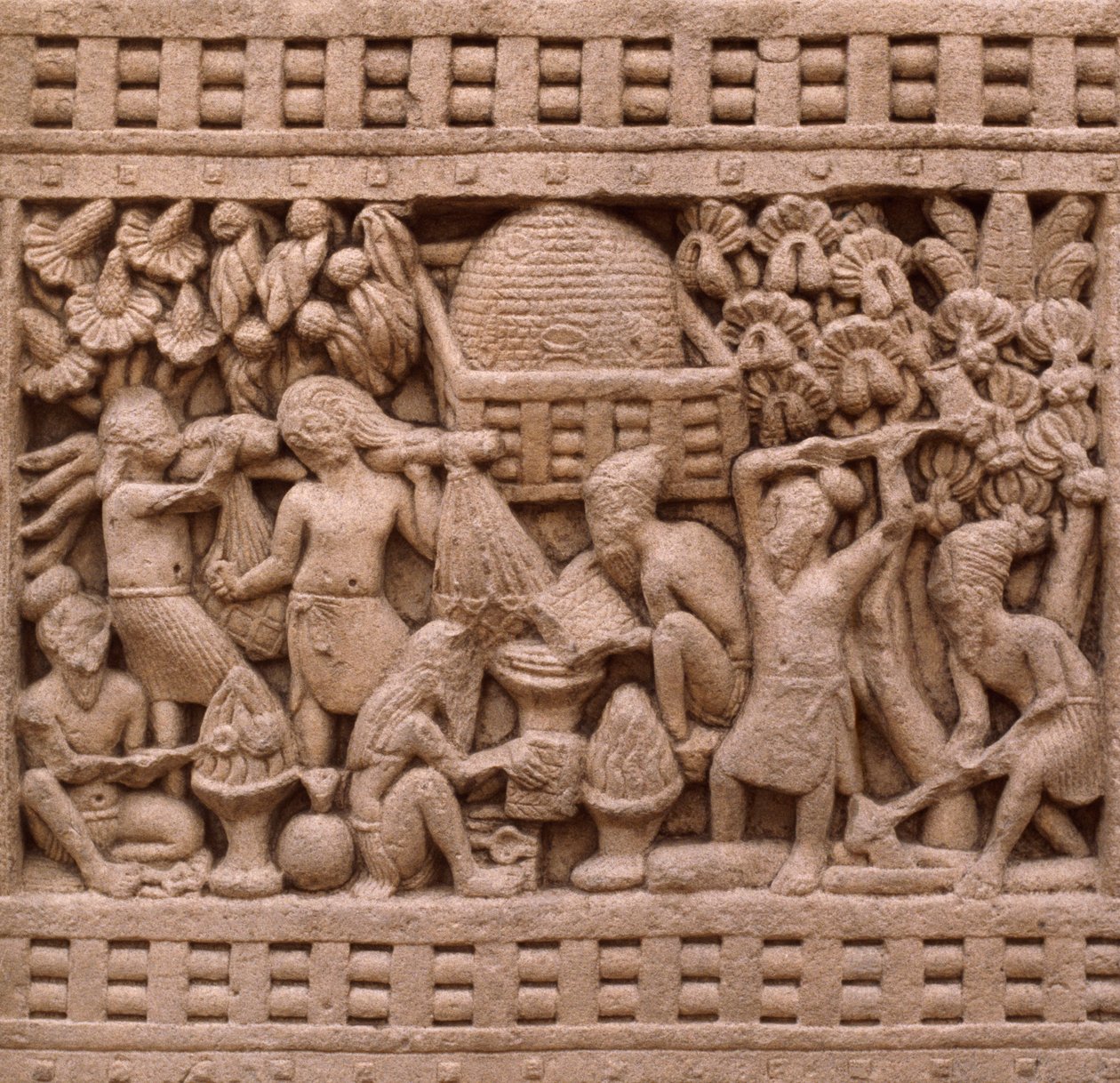 Detail der Ostseite der Stupa I in Sanchi (UNESCO-Welterbeliste) von Unbekannt Unbekannt