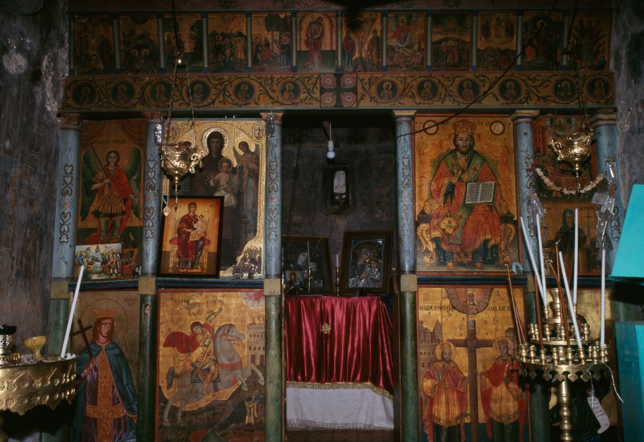 Ikonostase in der Kirche Agia Paraskevi, Anisaraki, Kreta, Griechenland von Unbekannt Unbekannt