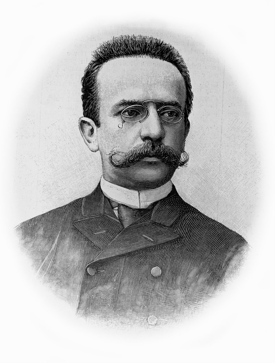 Porträt von Giacinto Gallina (1852-1897), italienischer Dramatiker, Zeichnung nach einem Foto von Unbekannt Unbekannt