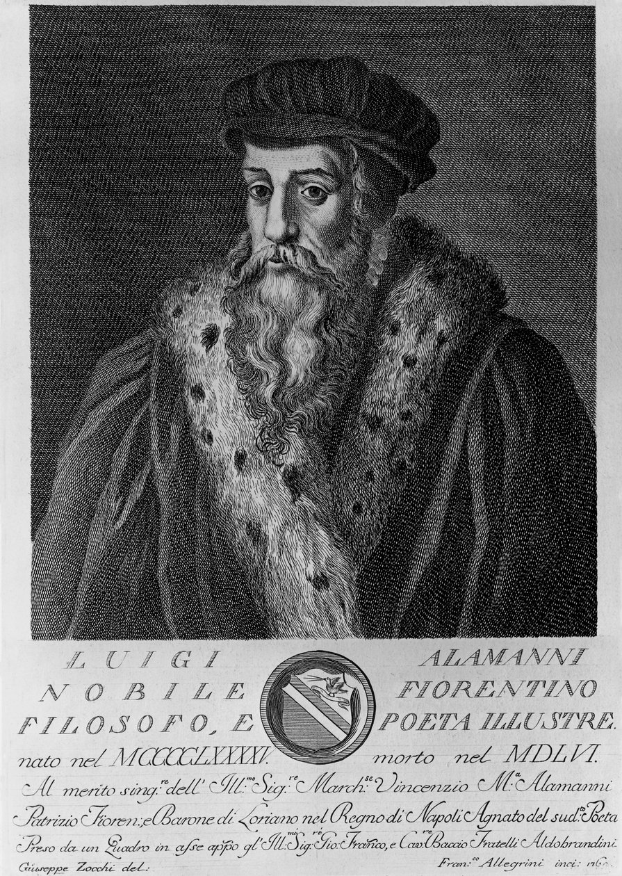Porträt von Luigi Alamanni, graviert von Francesco Allegrini nach einer Zeichnung von Giuseppe Zocchi von Unbekannt Unbekannt