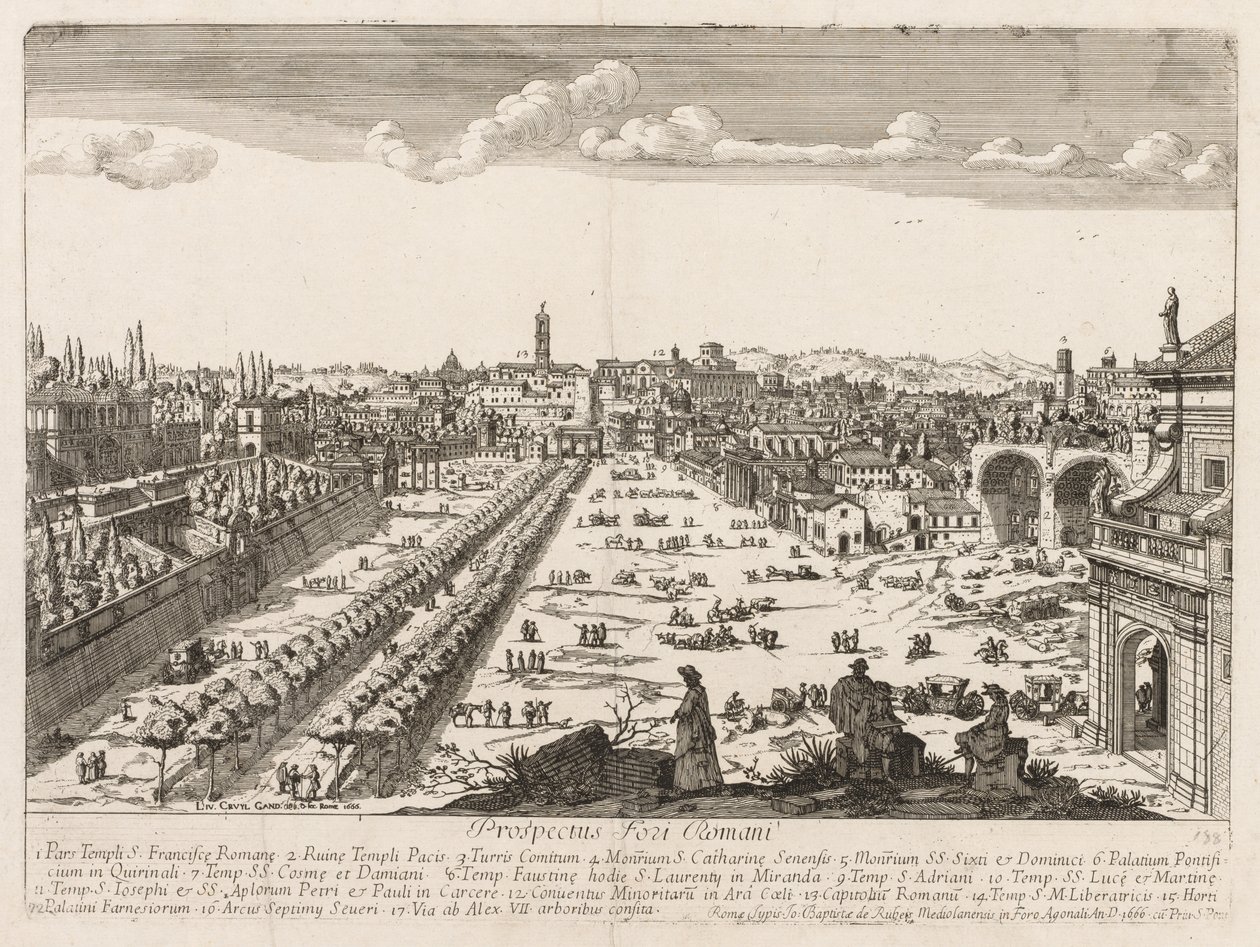 Foro Romano aus "Prospectus Locurum Urbis Romae Insign[ium]" von Lievin Cruyl