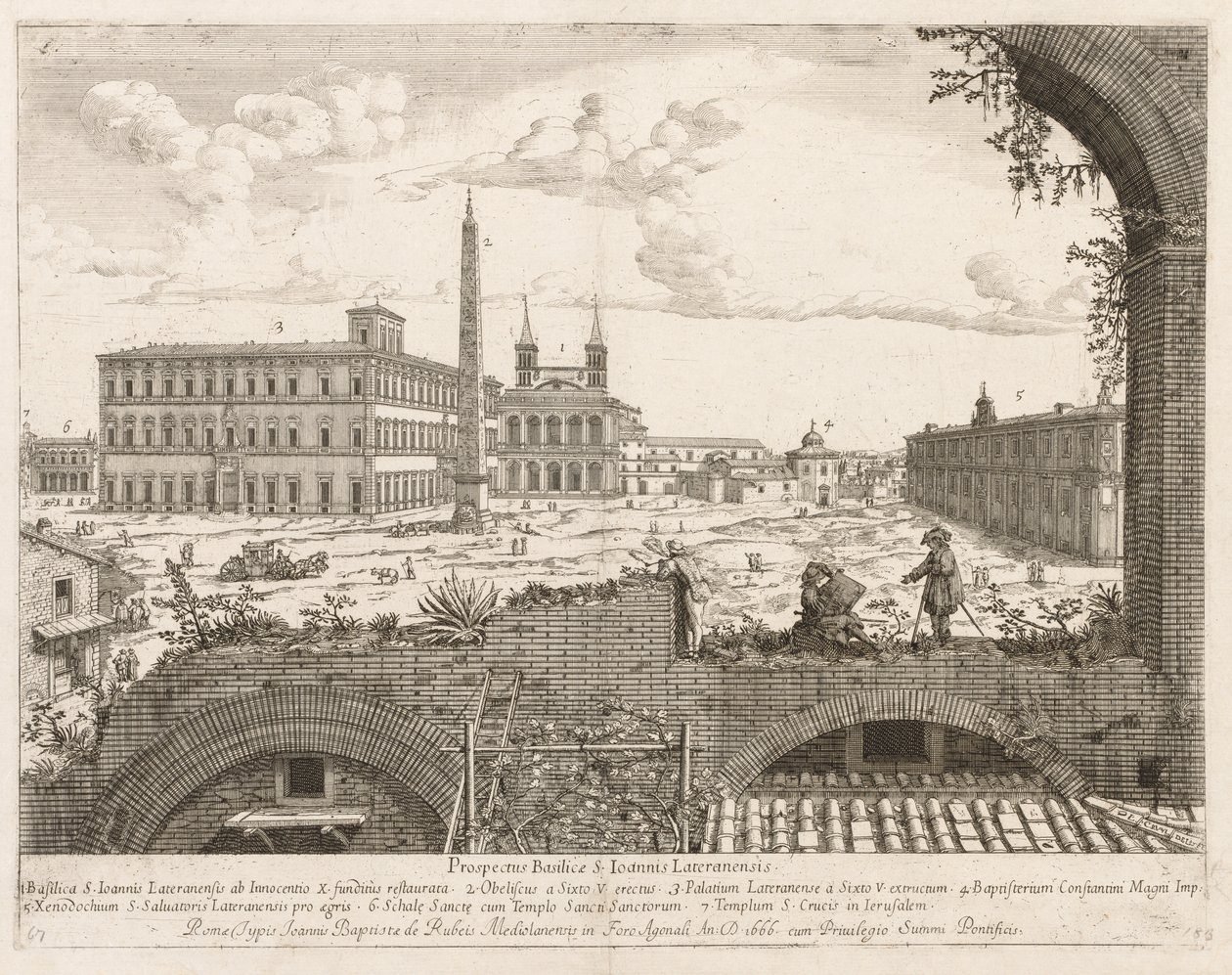 S. Giovanni in Laterano aus Prospectus Locurum Urbis Romae Insignium, 1666 von Lievin Cruyl