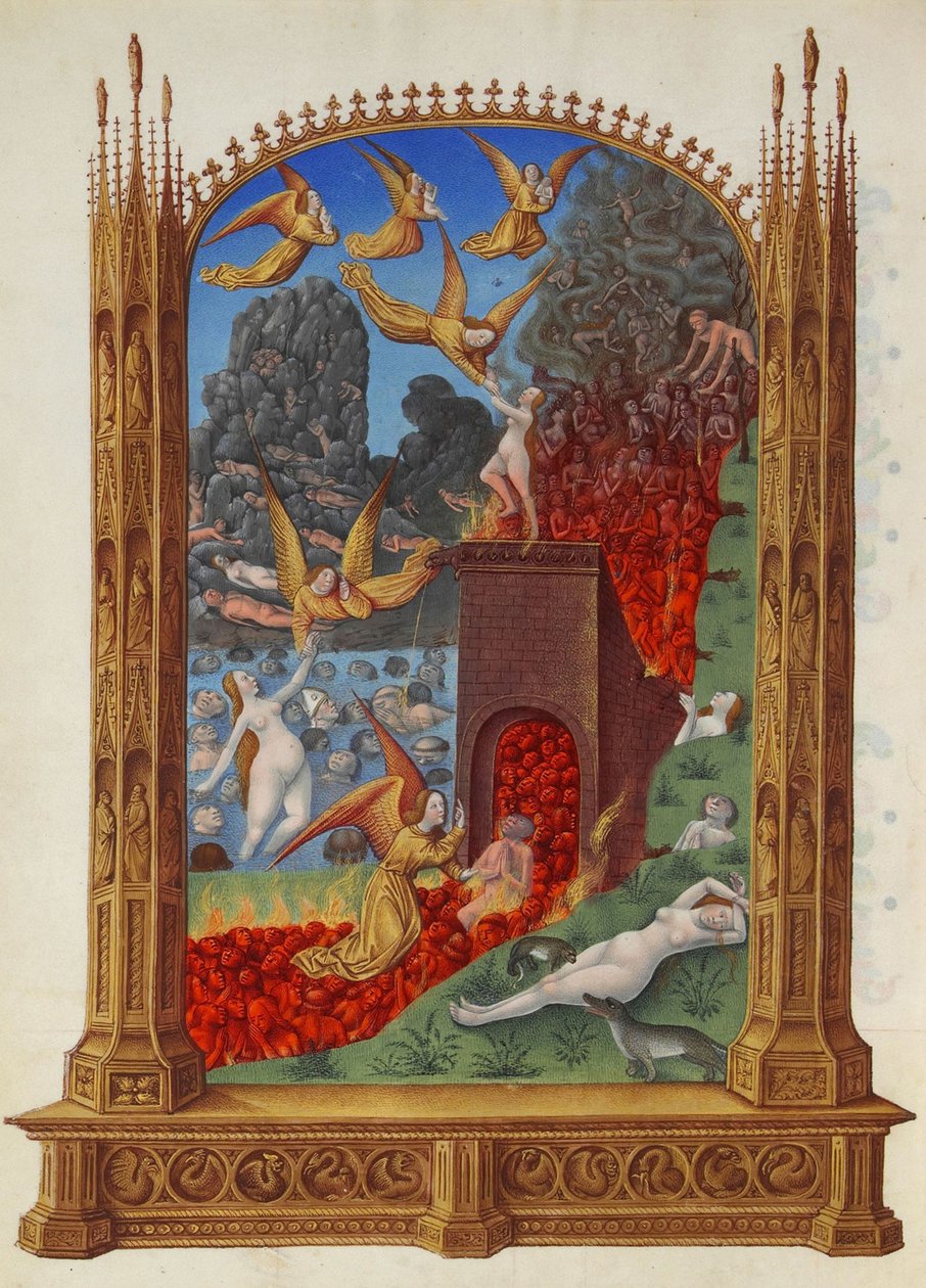 Die gereinigten Seelen im Fegefeuer von Limbourg Brothers