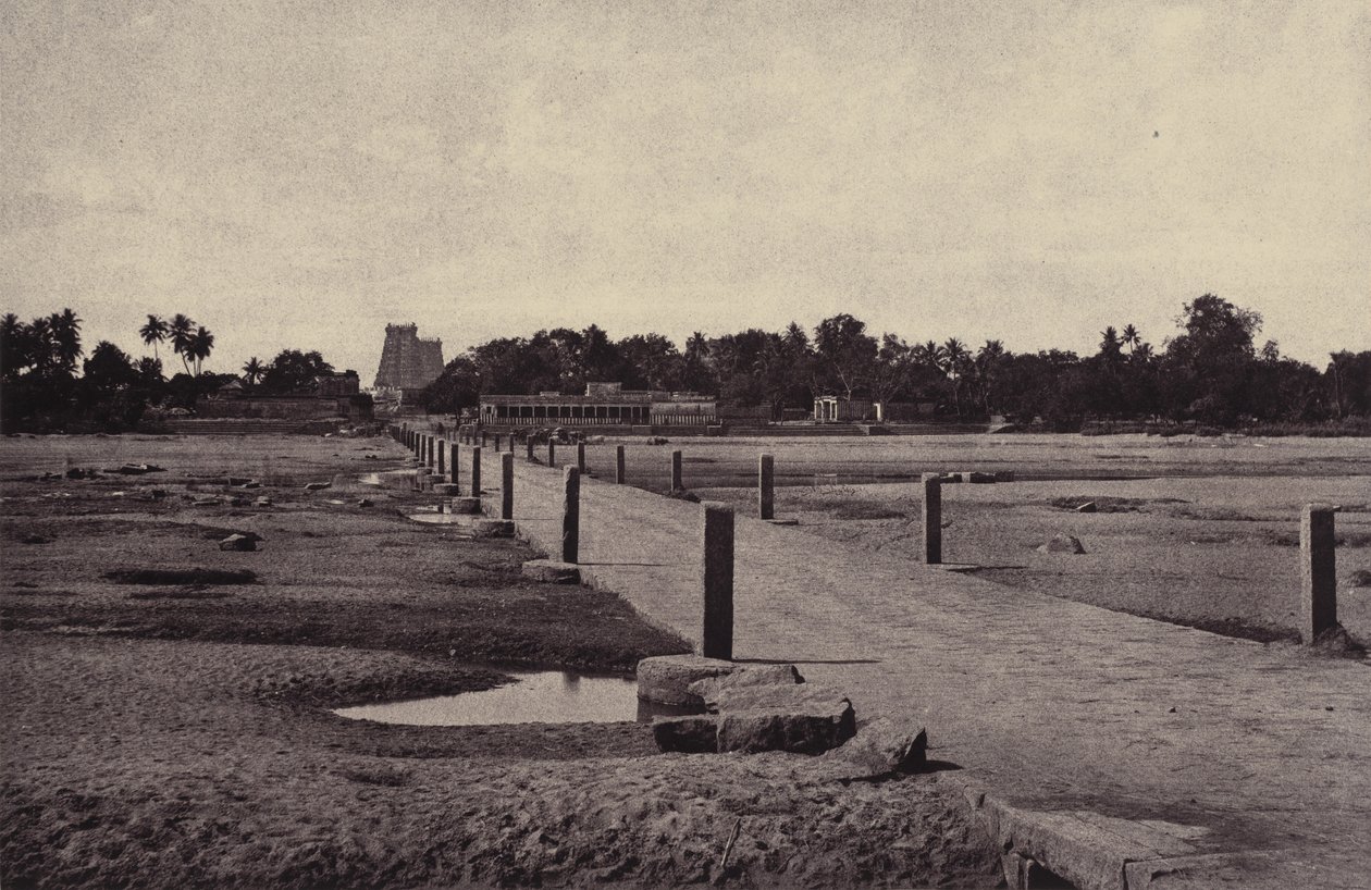 Madura: Der Vygay Fluss mit Damm nach Madura von Linnaeus Tripe
