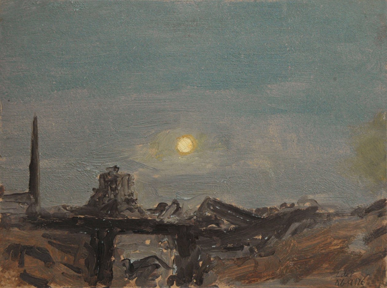 Vollmond über den Ruinen von Luxor, am Nil von Lockwood de Forest