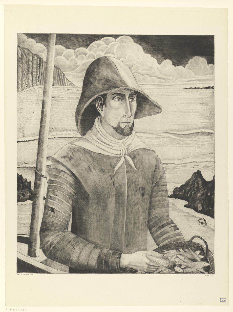 Bretonischer Fischer von Lodewijk Schelfhout (signed by artist)