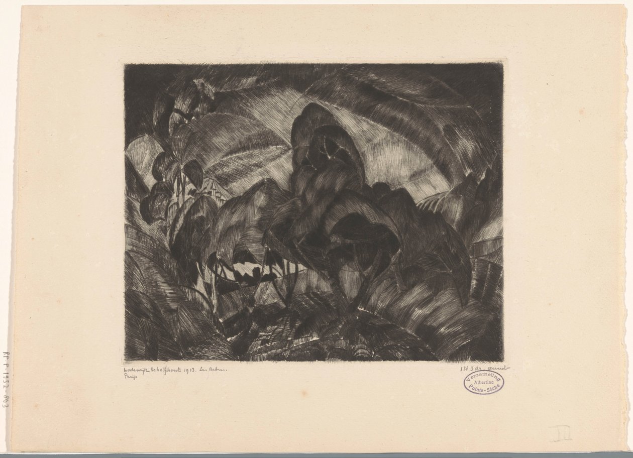 Hügellandschaft mit Bäumen von Lodewijk Schelfhout (signed by artist)