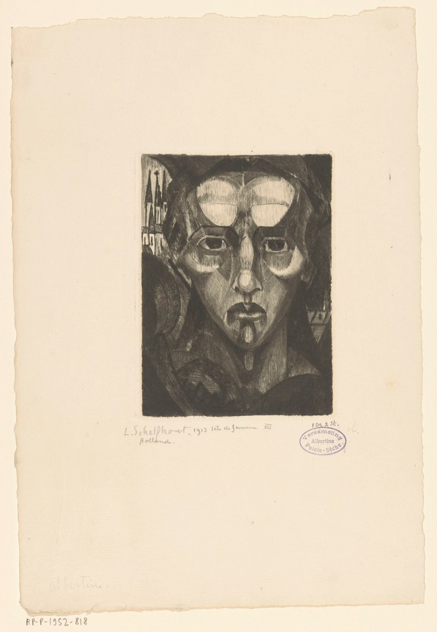 Kopf einer Frau von Lodewijk Schelfhout (signed by artist)