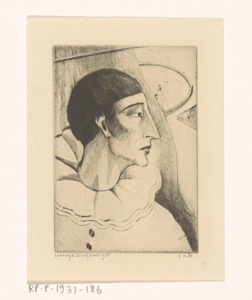 Pierrot IV von Lodewijk Schelfhout (signed by artist)