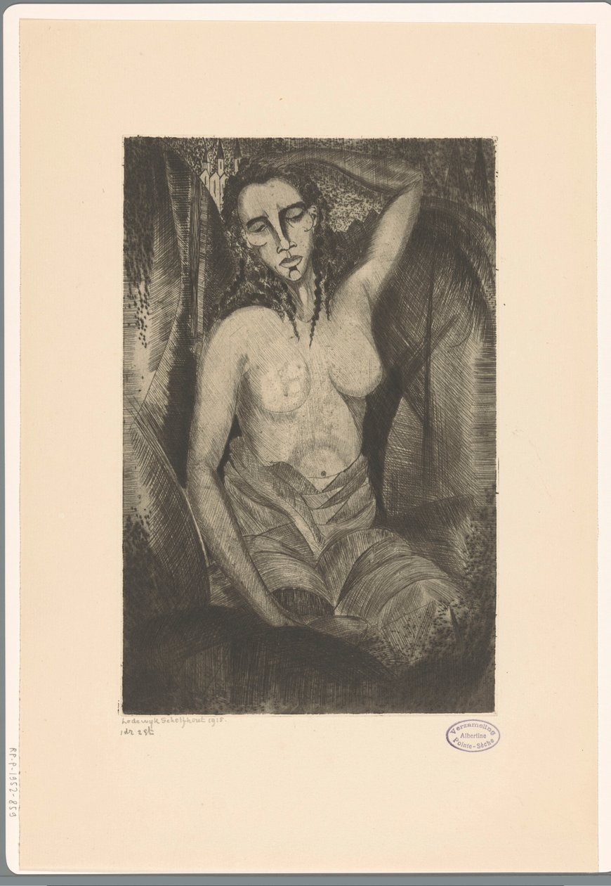 Sitzende Frau von Lodewijk Schelfhout (signed by artist)