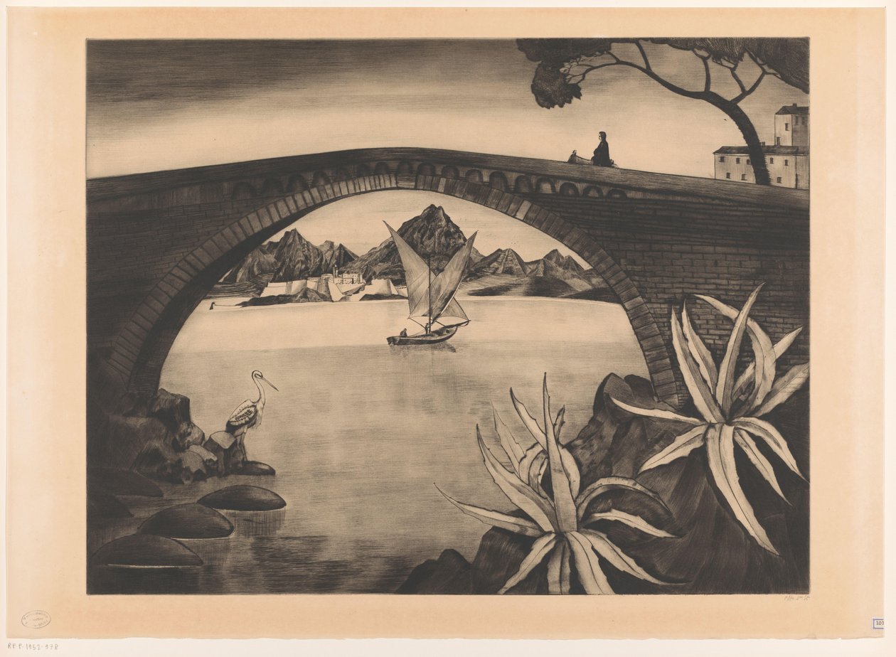 Bogenbrücke auf Korsika von Lodewijk Schelfhout
