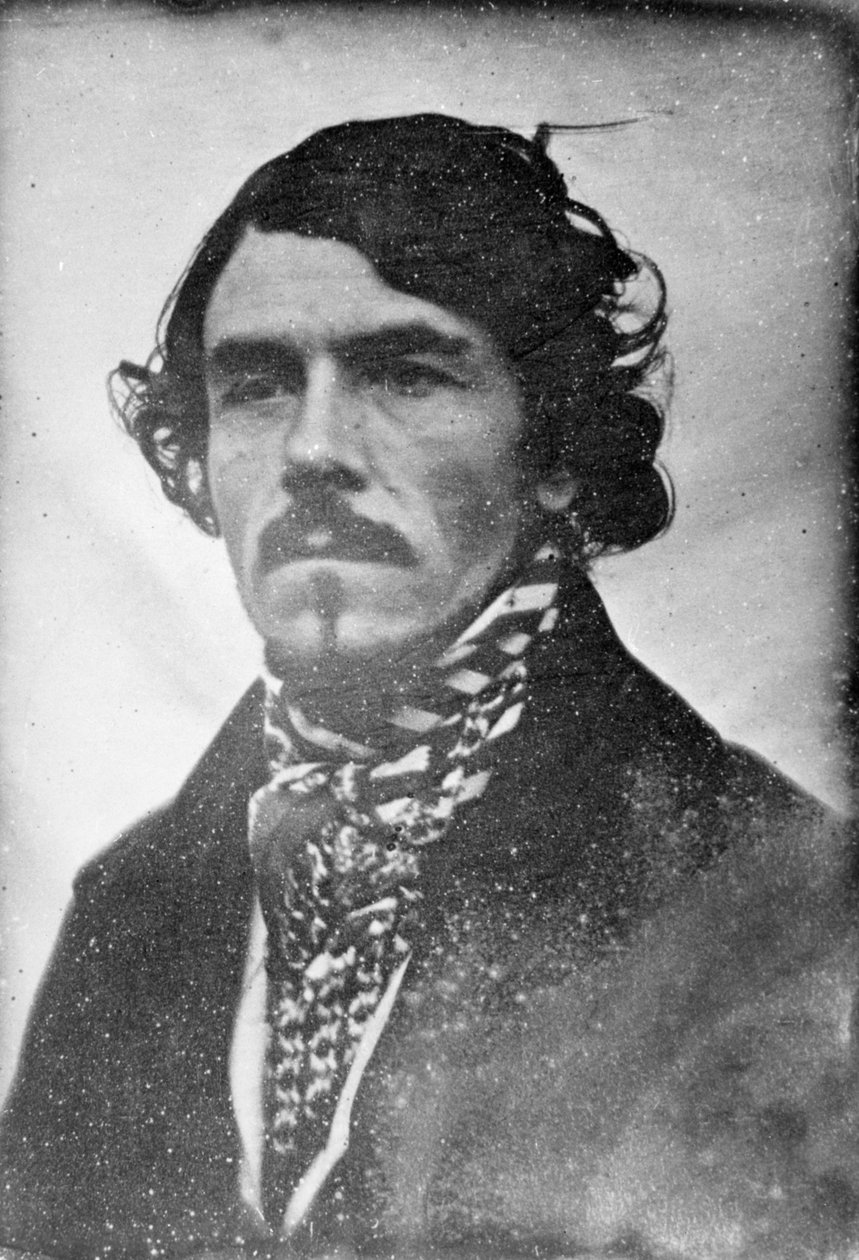 Porträt von Eugène Delacroix, Kopf und Schultern, 1842 von Léon Riesener