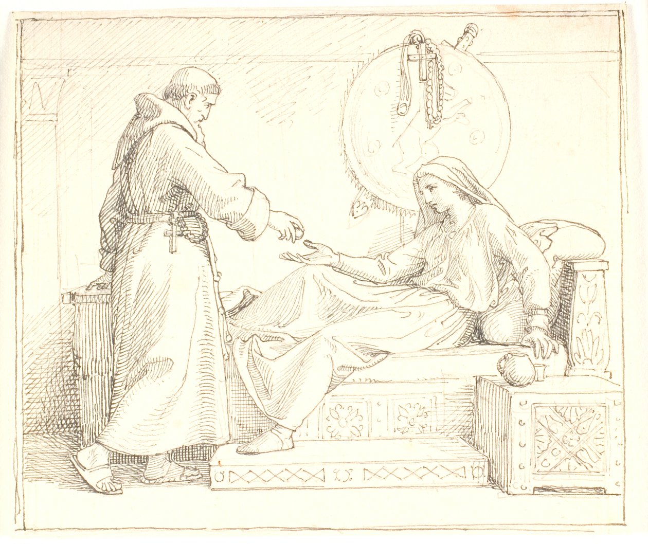 Der Hungertod von Königin Thyre nach Olavs Fall bei Svolder von Lorenz Frølich
