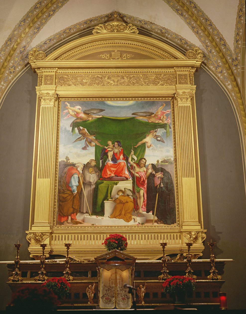 Die Jungfrau und das Kind auf dem Thron mit Heiligen, 1521 von Lorenzo Lotto