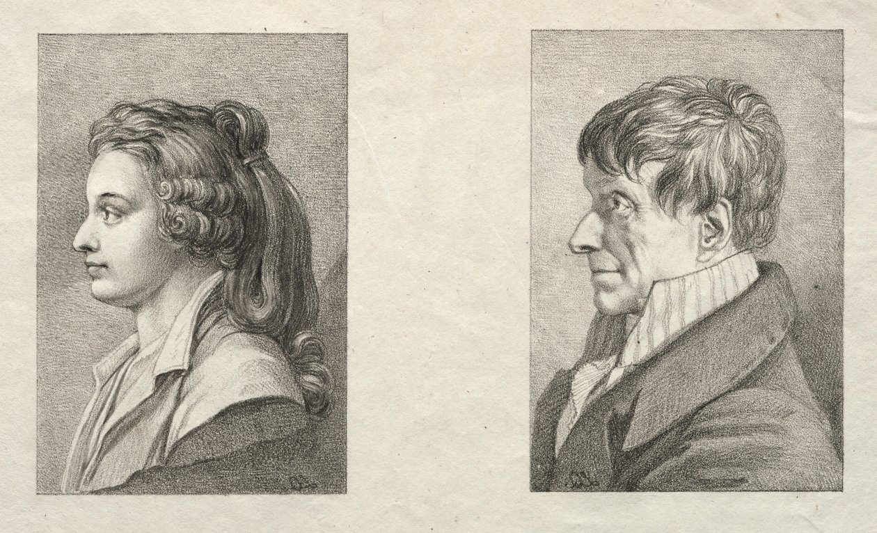 Profilporträt einer Frau und eines Mannes von Lorenzo II Quaglio