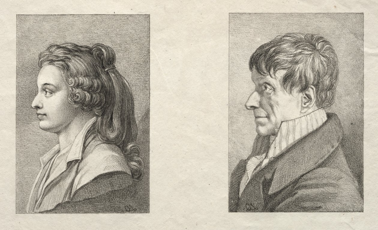 Profilporträt einer Frau und eines Mannes von Lorenzo II Quaglio