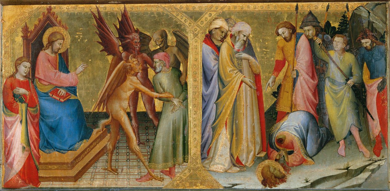Hermogenes, gebunden von den Dämonen, die er gegen den heiligen Jakobus den Älteren gesandt hat von Lorenzo Monaco