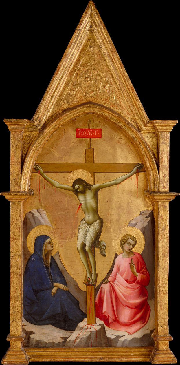 Der gekreuzigte Christus zwischen der Jungfrau und dem heiligen Johannes dem Evangelisten, ca. 1406 von Lorenzo Monaco