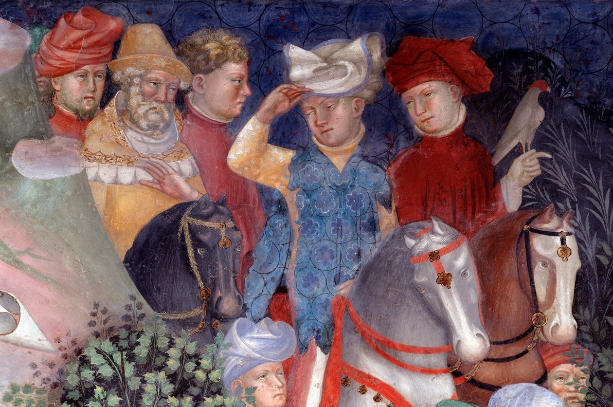 Die Predigt von Johannes dem Täufer an die Menschenmengen (Detail) von Lorenzo Salimbeni