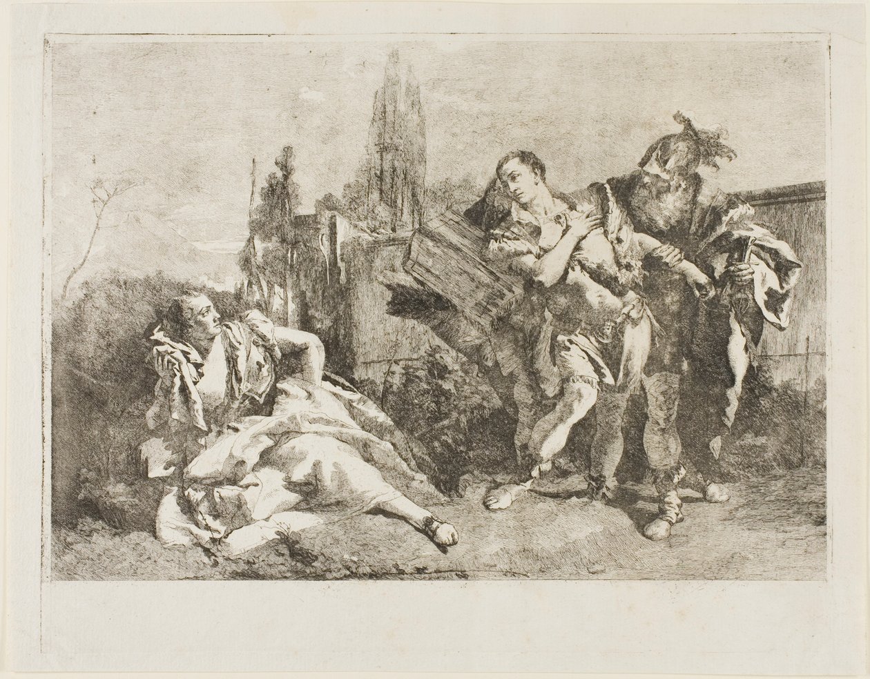 Rinaldo verlässt Armida von Lorenzo Tiepolo