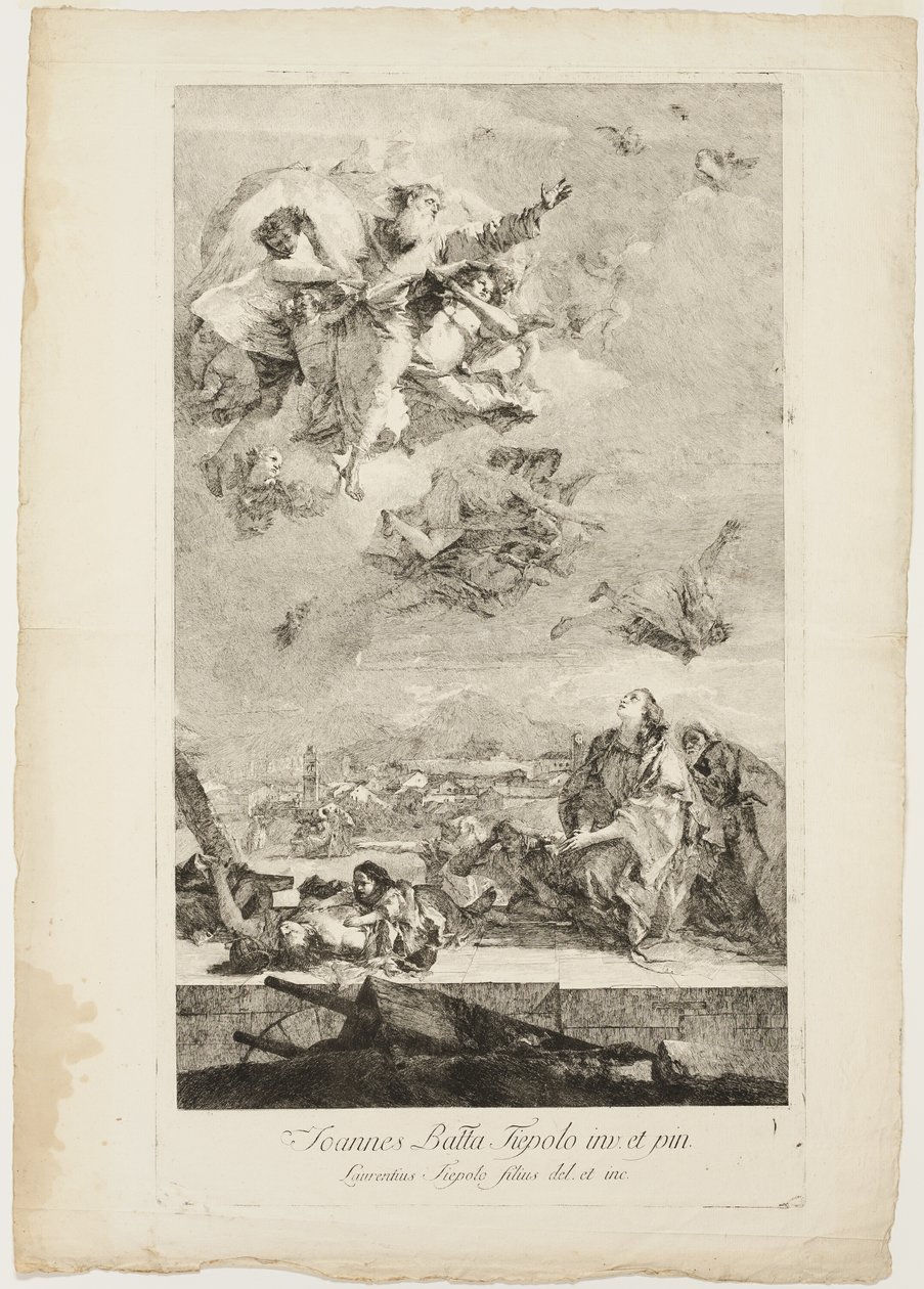 Die heilige Thekla betet für das Ende der Pest in der Stadt Este von Lorenzo Tiepolo