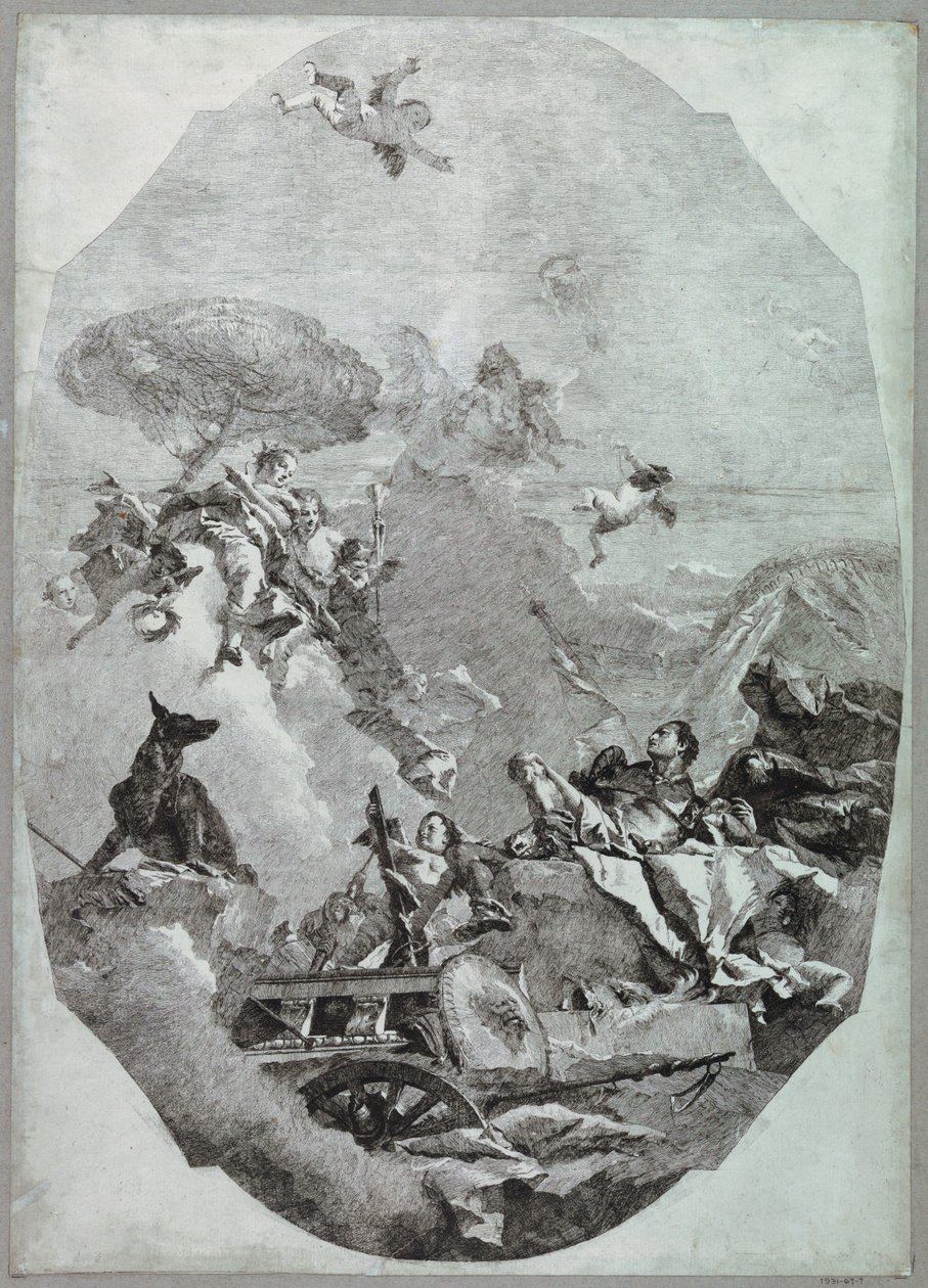 Der Triumph des Mars von Lorenzo Tiepolo