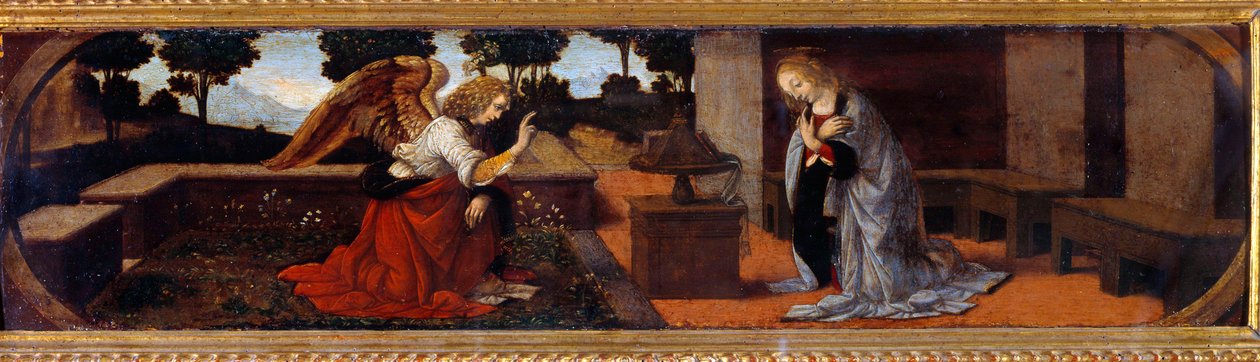 Die Verkündigung. Gemälde von Lorenzo di Credi (1458-1537) 15. Jahrhundert von Lorenzo di Credi