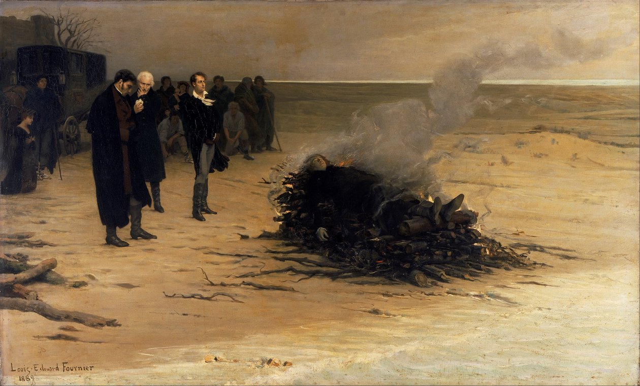 Das Begräbnis von Shelley von Louis Edouard Fournier