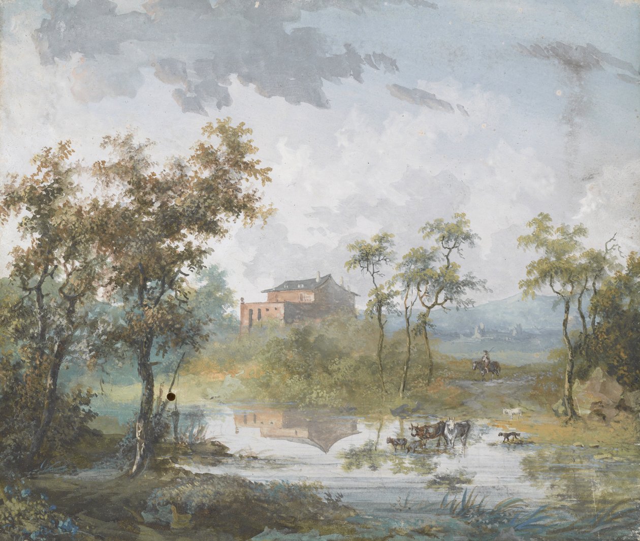 Die ländliche Flussfurt von Louis Gabriel Moreau