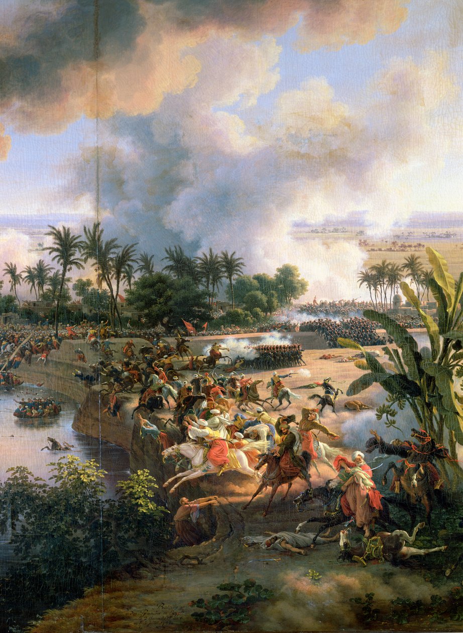 Schlacht bei den Pyramiden, 21. Juli 1798, Detail der Flucht der ...