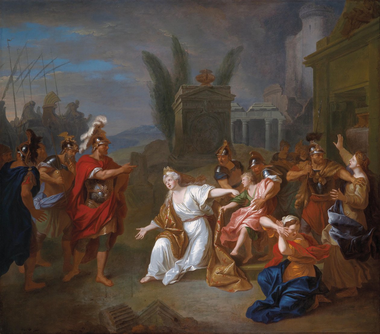 Odysseus verlangt von Andromache den Knaben Astyanax von Louis de Silvestre