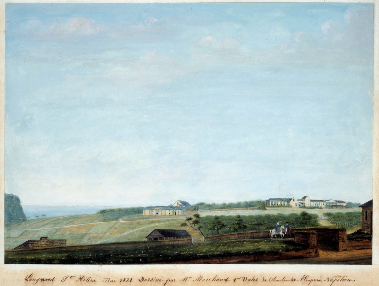 Ansicht von Longwood auf der Insel Sainte Helene, Mai 1821 von Louis Joseph Marchand