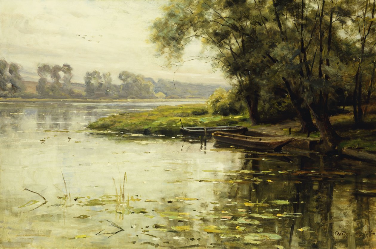 Wiese am Flussufer von Louis Aston Knight