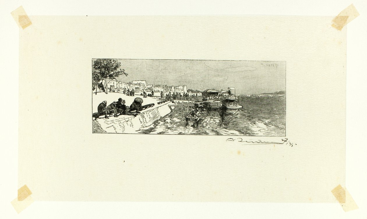 Bercy Wharf, Platte zwei aus Le Long de la Seine et des Boulevards von Louis Auguste Lepère