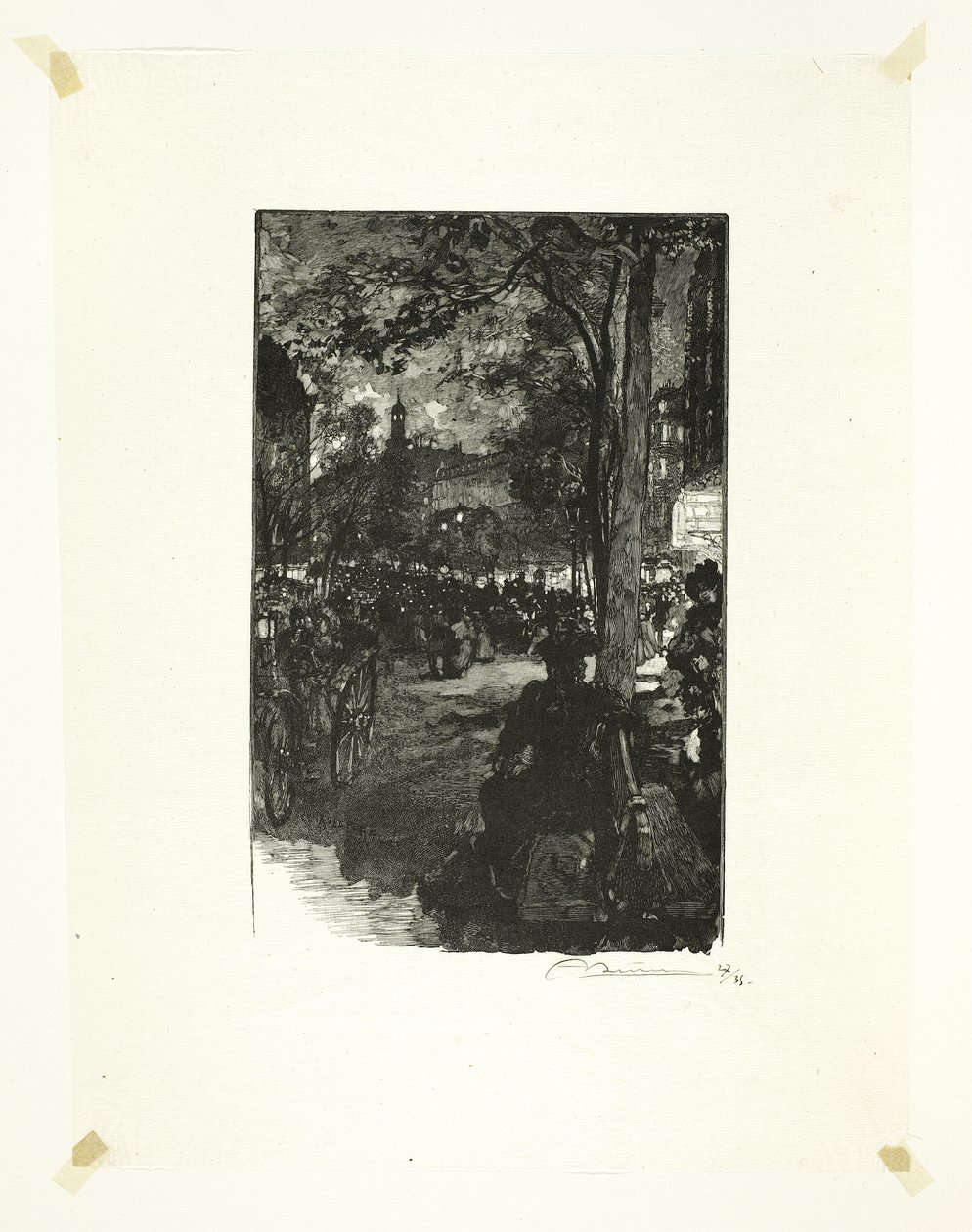 Boulevard Montmartre, Abend, Platte fünfzehn aus Le Long de la Seine et des Boulevards von Louis Auguste Lepère