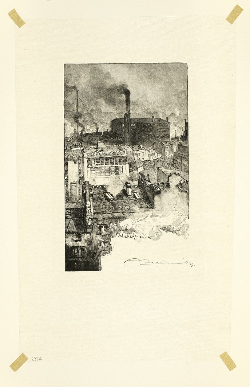 Quartier des Gobelins, Tafel 20 aus Le Long de la Seine et des Boulevards von Louis Auguste Lepère