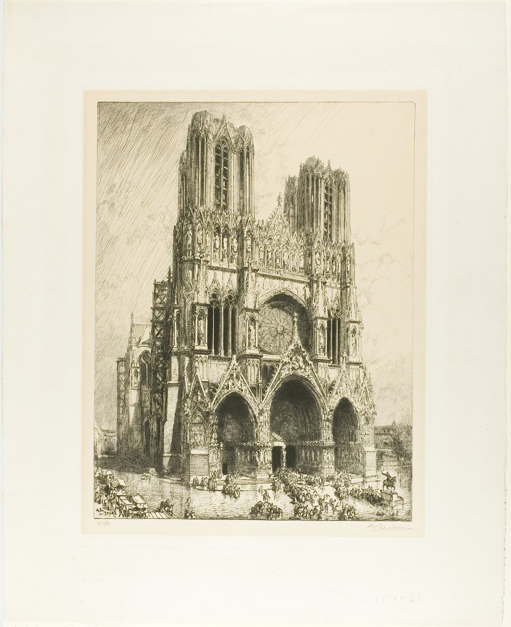 Kathedrale von Reims von Louis Auguste Lepère