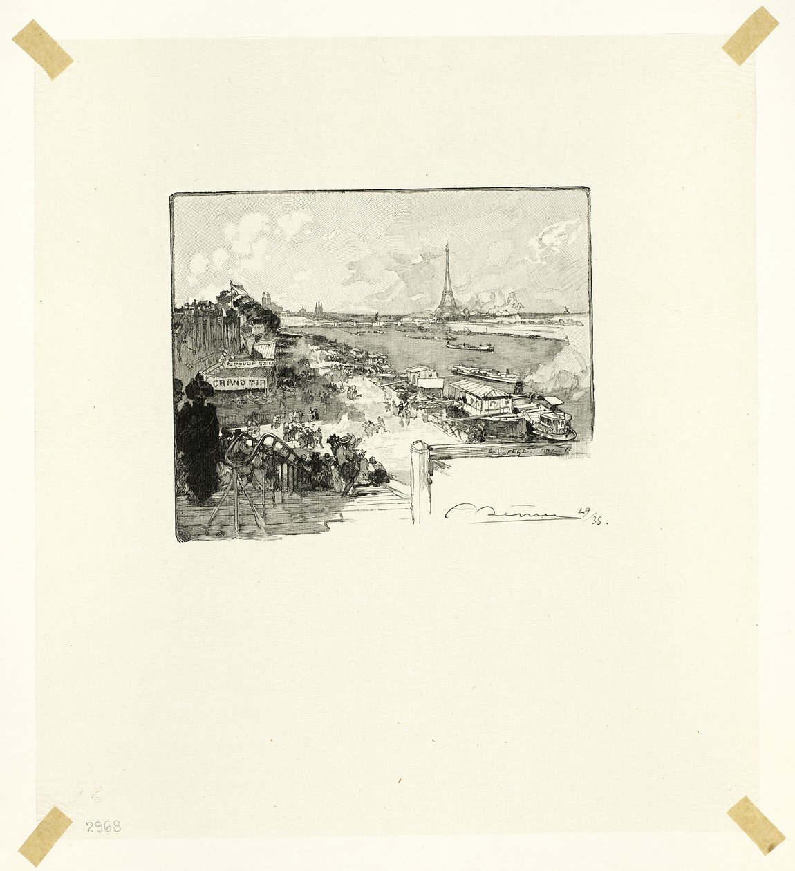 Die Morgendämmerung, Platte vierzehn aus Le Long de la Seine et des Boulevards von Louis Auguste Lepère