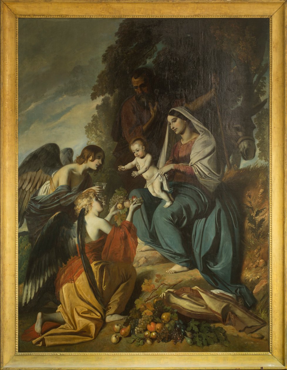 Engel füttern die Heilige Familie von Louis Boulanger