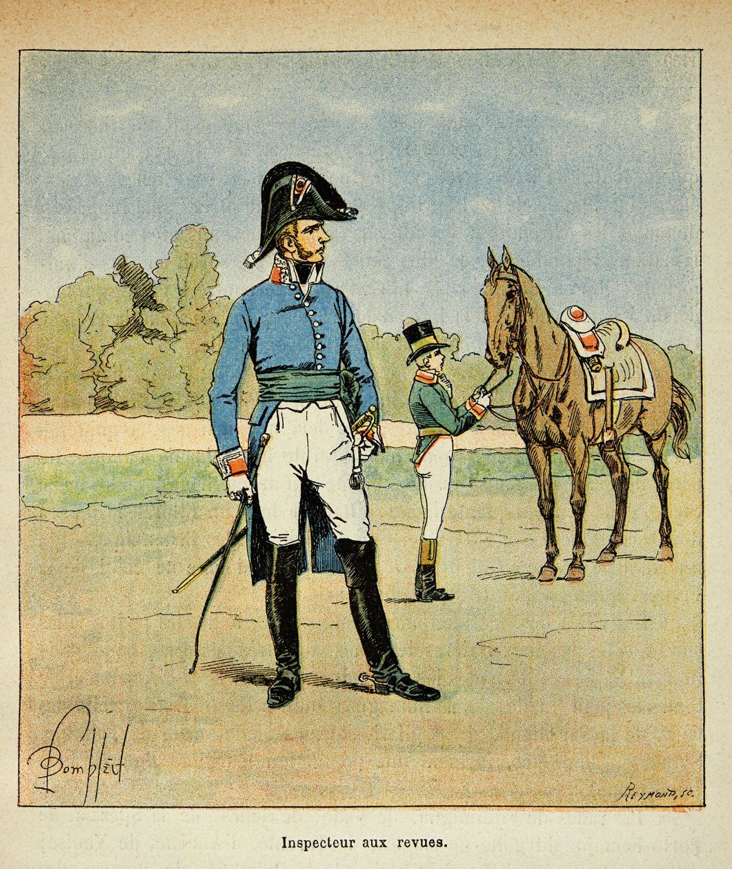Illustration von Louis Bombled (1862-1927) aus dem Buch „Das Memorial von Saint Helena“ von Graf Emmanuel de Las Cases (1766-1842): Porträt eines Inspektors in Magazinen, Private Sammlung von Louis Charles Bombled
