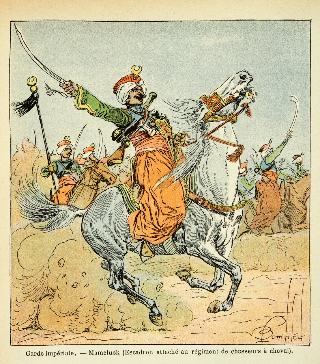 Illustration von Louis Bombled aus dem Buch „Das Memorial von Saint Helene“ von Graf Emmanuel de Las Cases: Mamluk der kaiserlichen Garde von Louis Charles Bombled