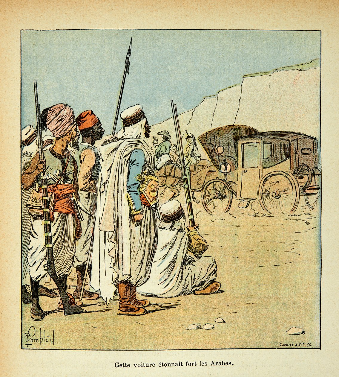 Illustration von Louis Bombled aus dem Buch „Das Memorial von Saint Helena“ von Graf Emmanuel de Las Cases: Expedition nach Ägypten. Ägypter von französischen Besatzungen überrascht von Louis Charles Bombled