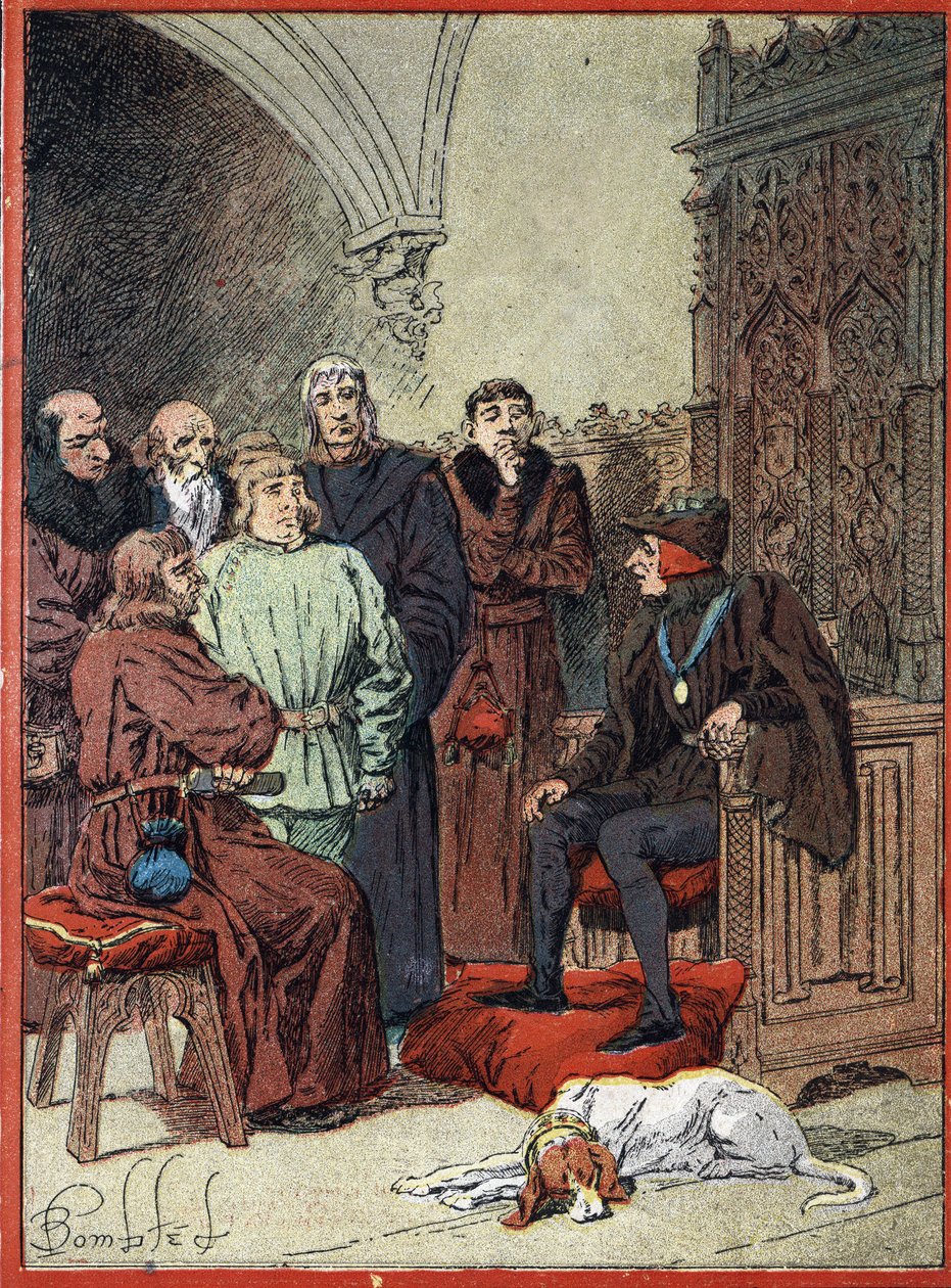 König Ludwig XII. von Frankreich empfängt die Bürger von Paris im Parloir aux bourgeois, dem ersten Rathaus von Paris am 26.11.1514 von Louis Charles Bombled