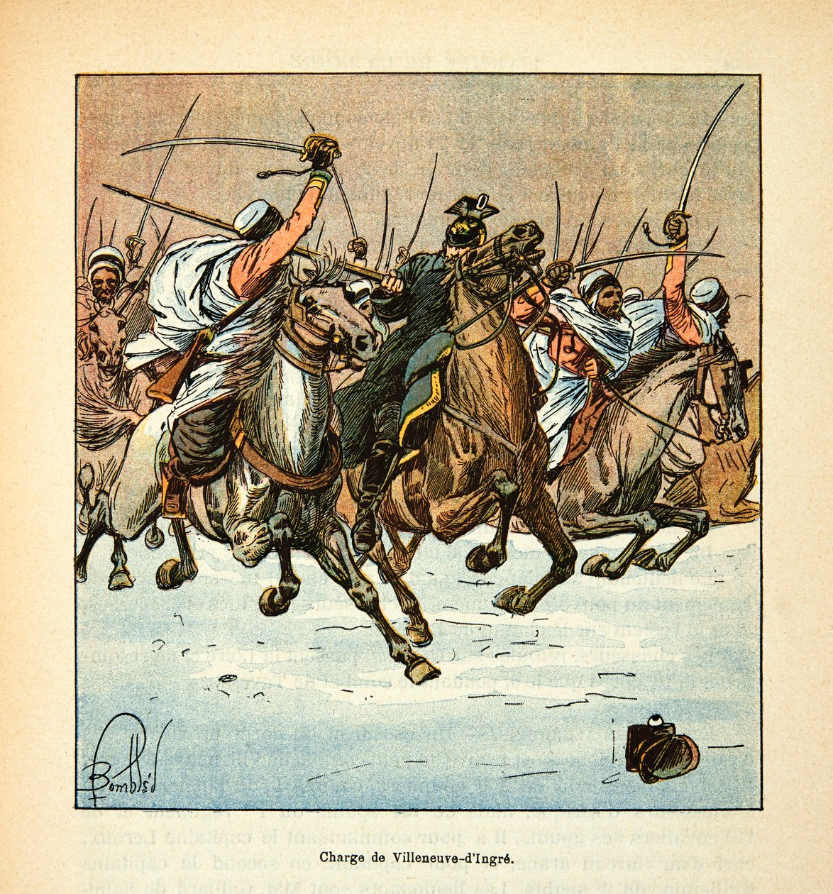 Die Armee der Loire von Eugene Sergent, bekannt als Grenest, illustriert von Louis Bombled (Deutsch-Französischer Krieg; Feldzug von 1870-1871): Angriff der 3. Afrikanischen Jäger in der Schlacht von Villeneuve d