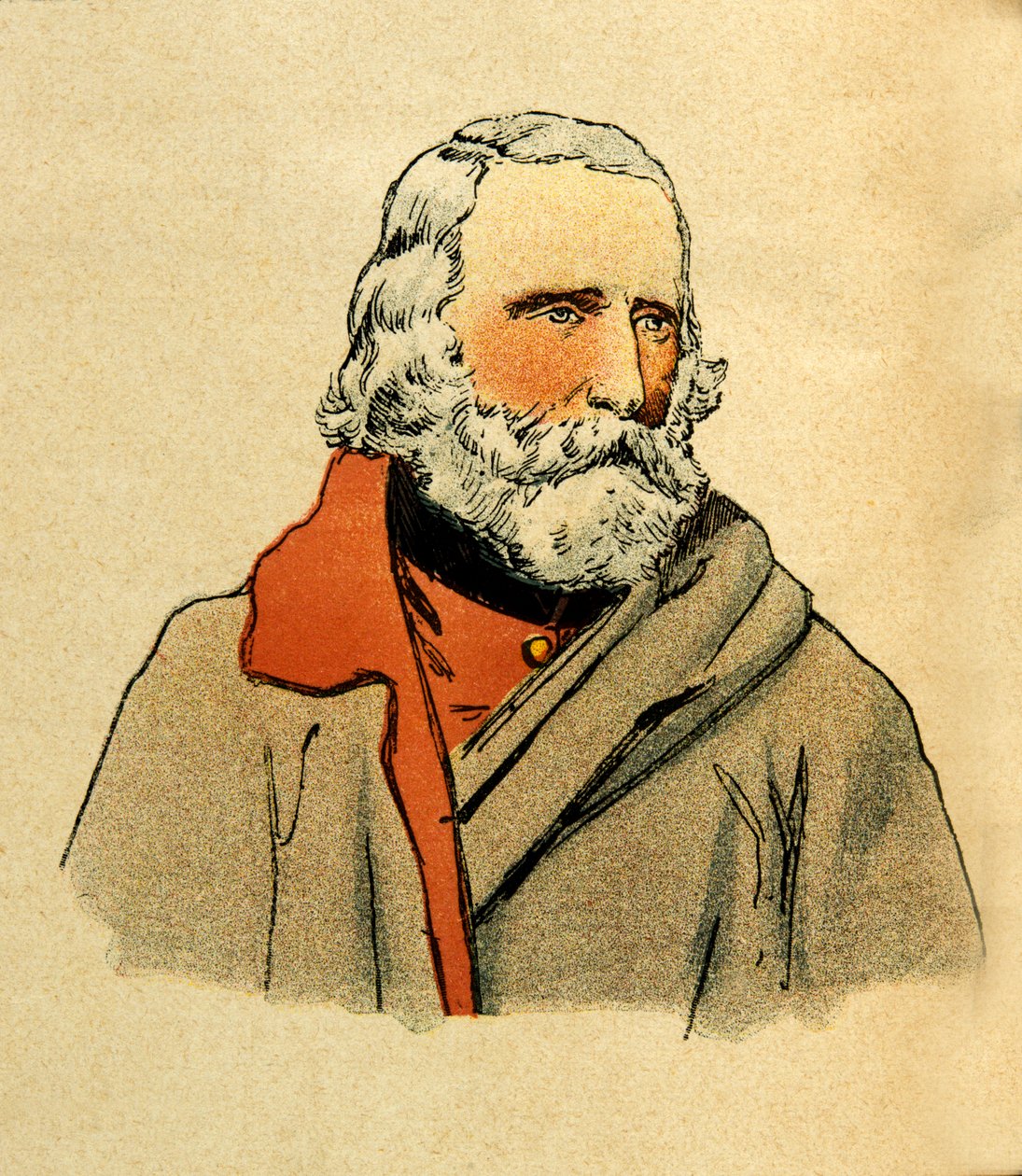 Die Armee des Ostens von Eugene Sergeant, illustriert von Louis Bombled: Porträt von Giuseppe Garibaldi, Private Sammlung von Louis Charles Bombled