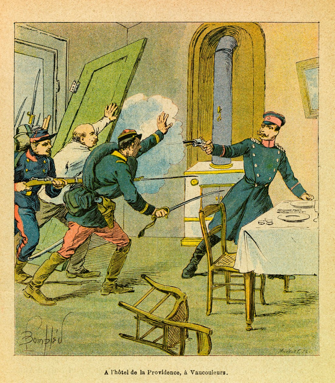Die östliche Armee: Ein preußischer Offizier von französischen Motiven in Vaucouleurs gefangen genommen von Louis Charles Bombled