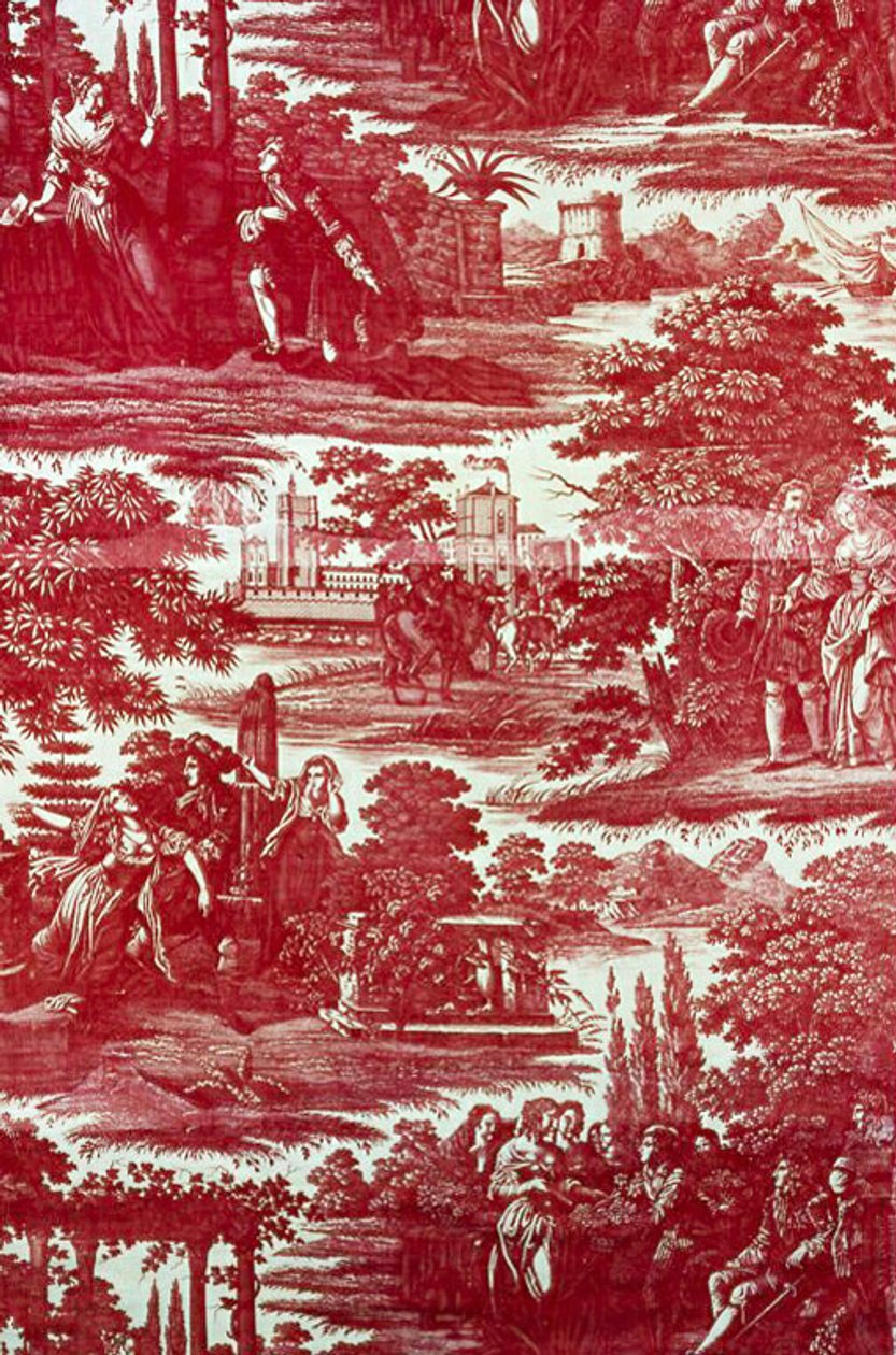 Ludwig XIV. und Mademoiselle de La Vallière (Möbelstoff) von Louis Charles Ruotte