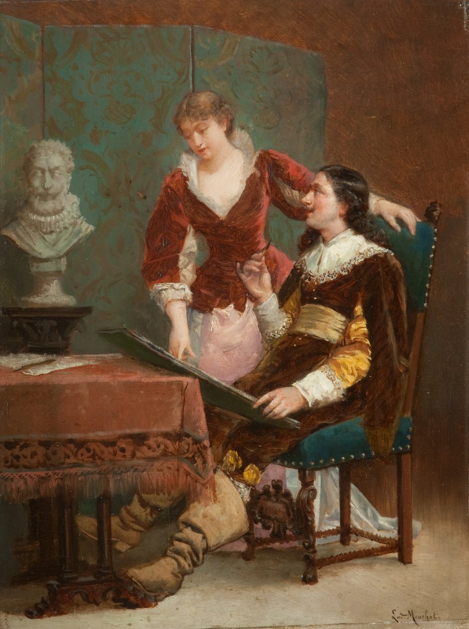 Der Kritiker des Künstlers von Louis Claude Mouchot