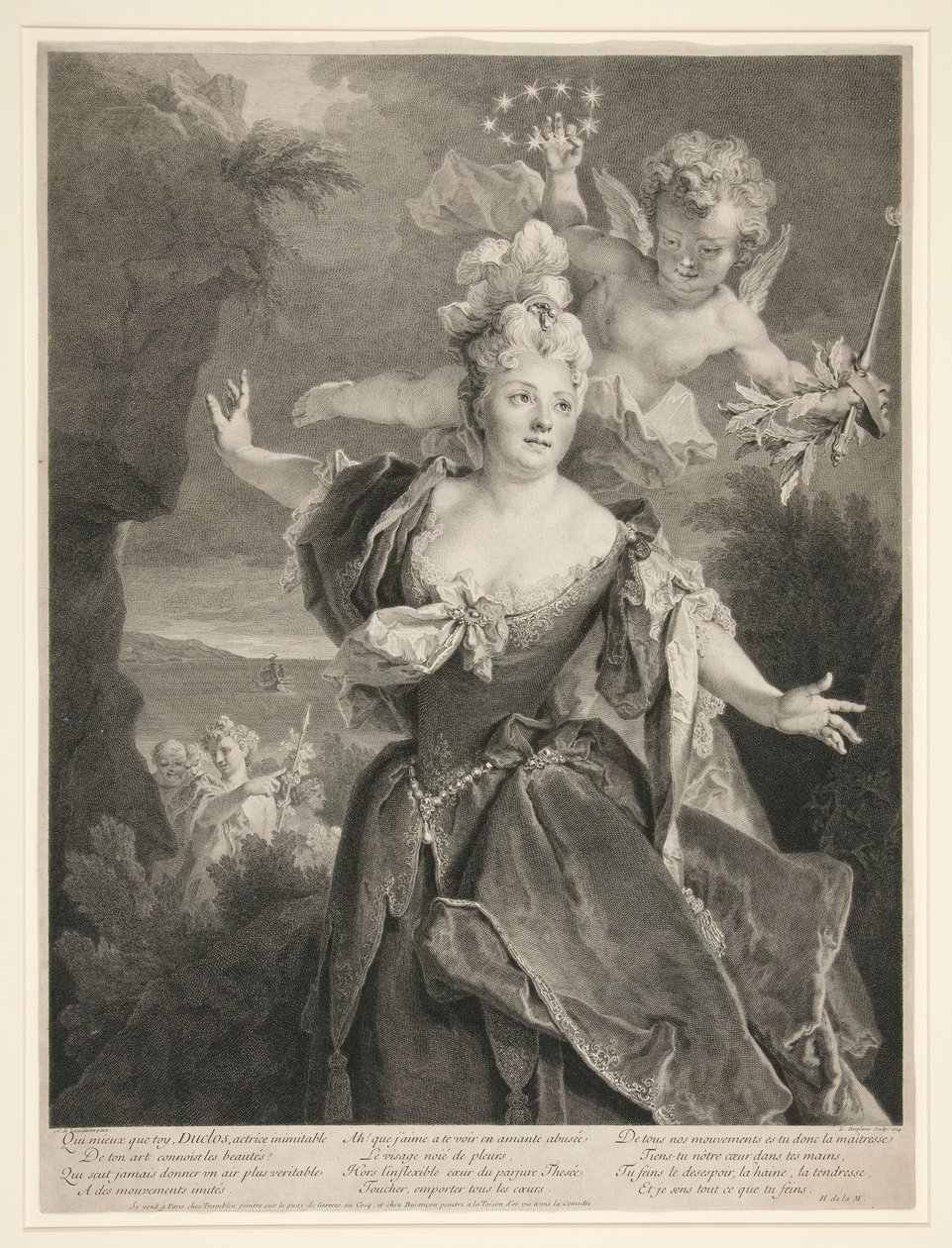 Porträt von Marie Anne de Chateauneuf (genannt Duclos) von Louis Desplaces