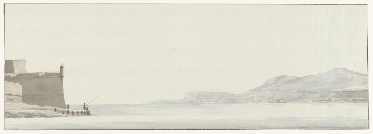 Ansicht der Küste von Kalabrien vom äußersten Punkt der Festung Messina (Voyage en Italie, en Sicile et à Malte - 1778) von Louis Ducros